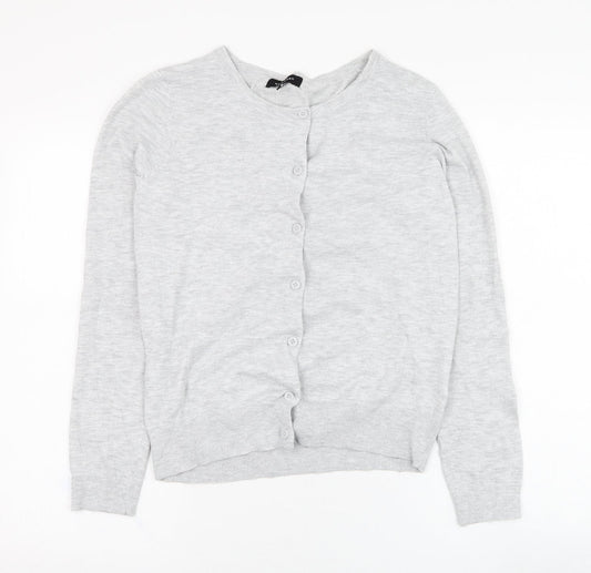 Womens UK Size 12 New Look Grey Cardigan Jumper