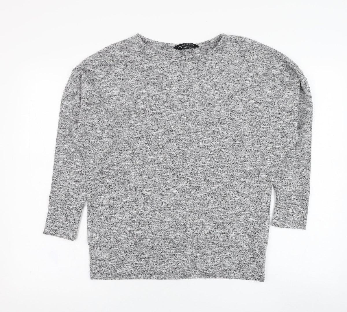 Front view of Dorothy Perkins women’s grey polyester pullover sweatshirt, size UK 8, pullover