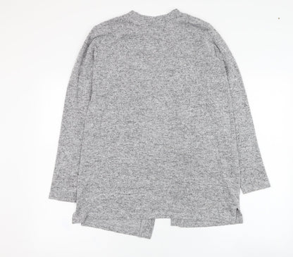 Nutmeg Womens Grey Square Neck  Polyester Cardigan Jumper Size 10