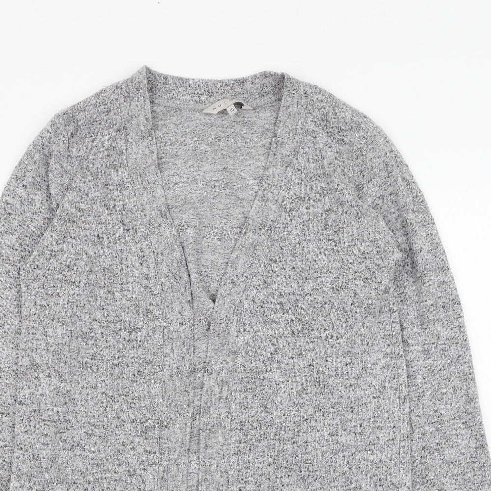Nutmeg Womens Grey Square Neck  Polyester Cardigan Jumper Size 10