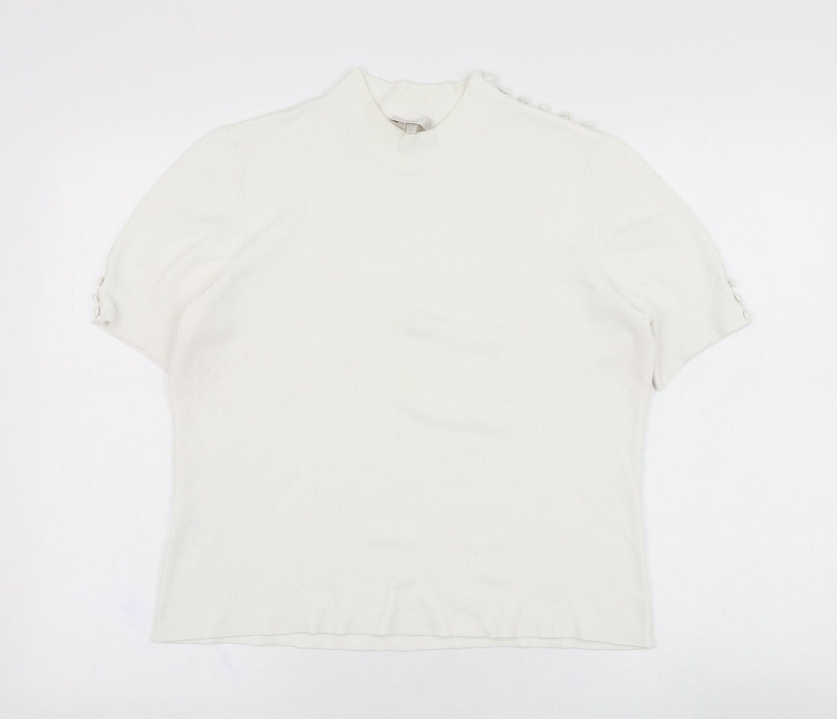 Front view of Country Casuals women’s ivory viscose pullover sweatshirt, size L, pullover