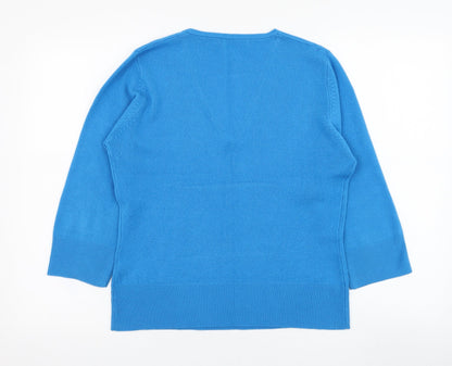 M&Co Womens Blue  Acrylic Pullover Sweatshirt Size M  Pullover