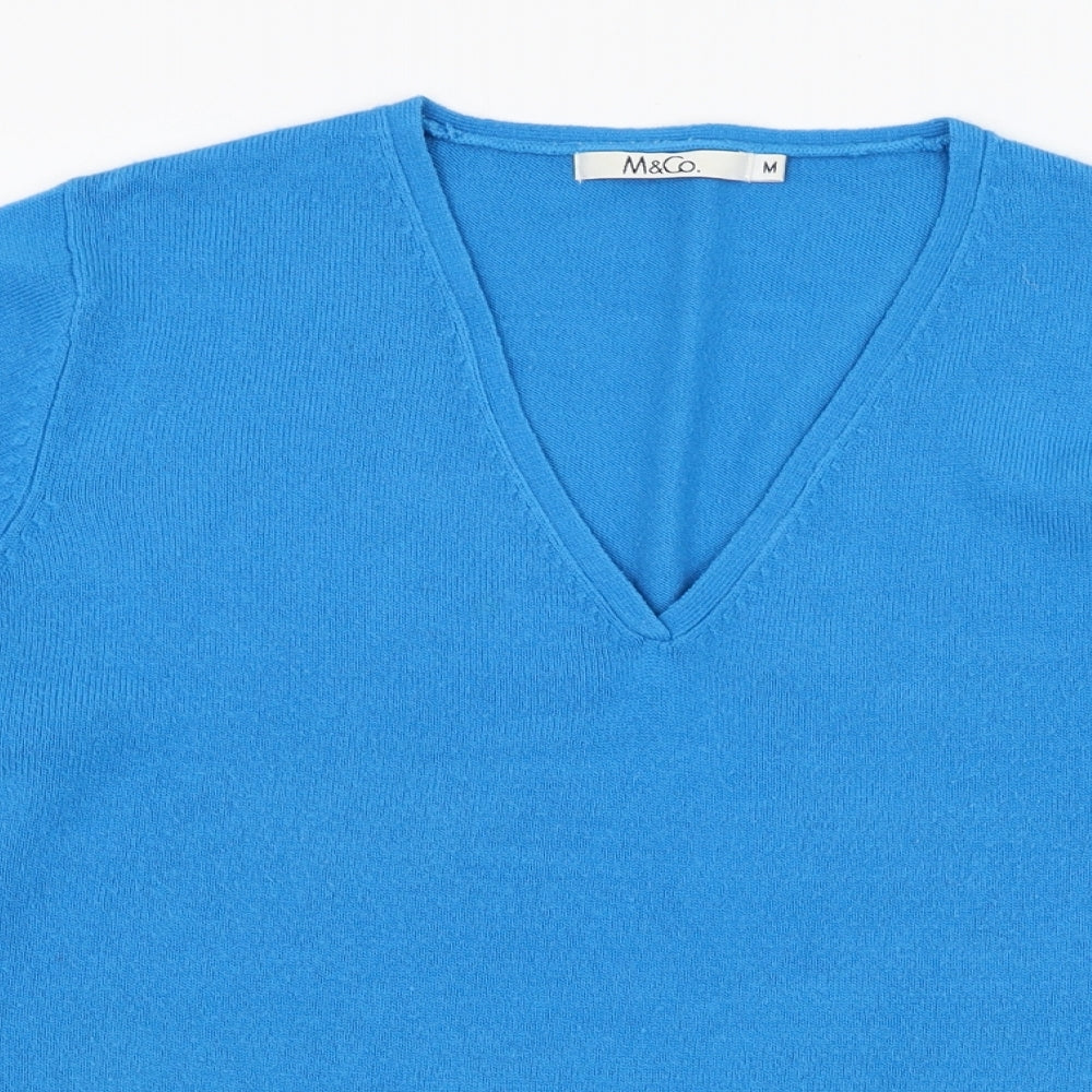 M&Co Womens Blue  Acrylic Pullover Sweatshirt Size M  Pullover