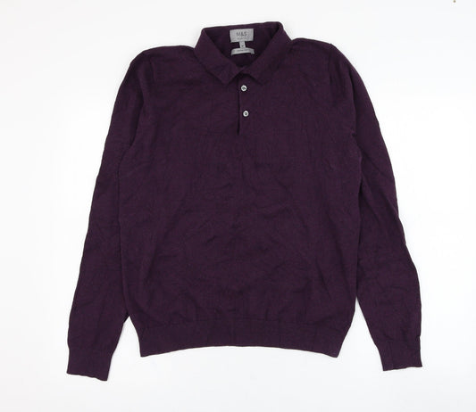 Mens UK Size M Marks and Spencer Purple Pullover Sweatshirt