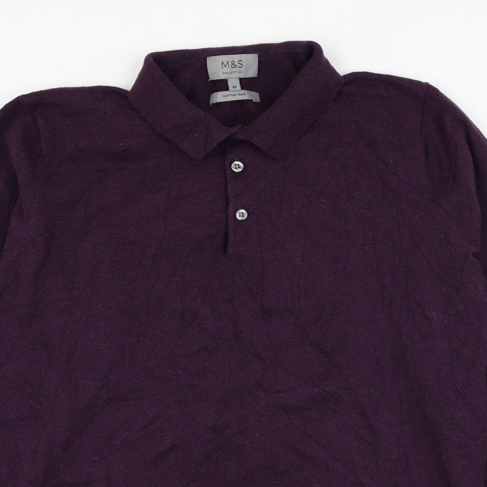 Mens UK Size M Marks and Spencer Purple Pullover Sweatshirt