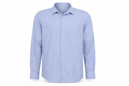 Dunnes Mens Blue  Cotton  Button-Up Size 15.5 Collared Button