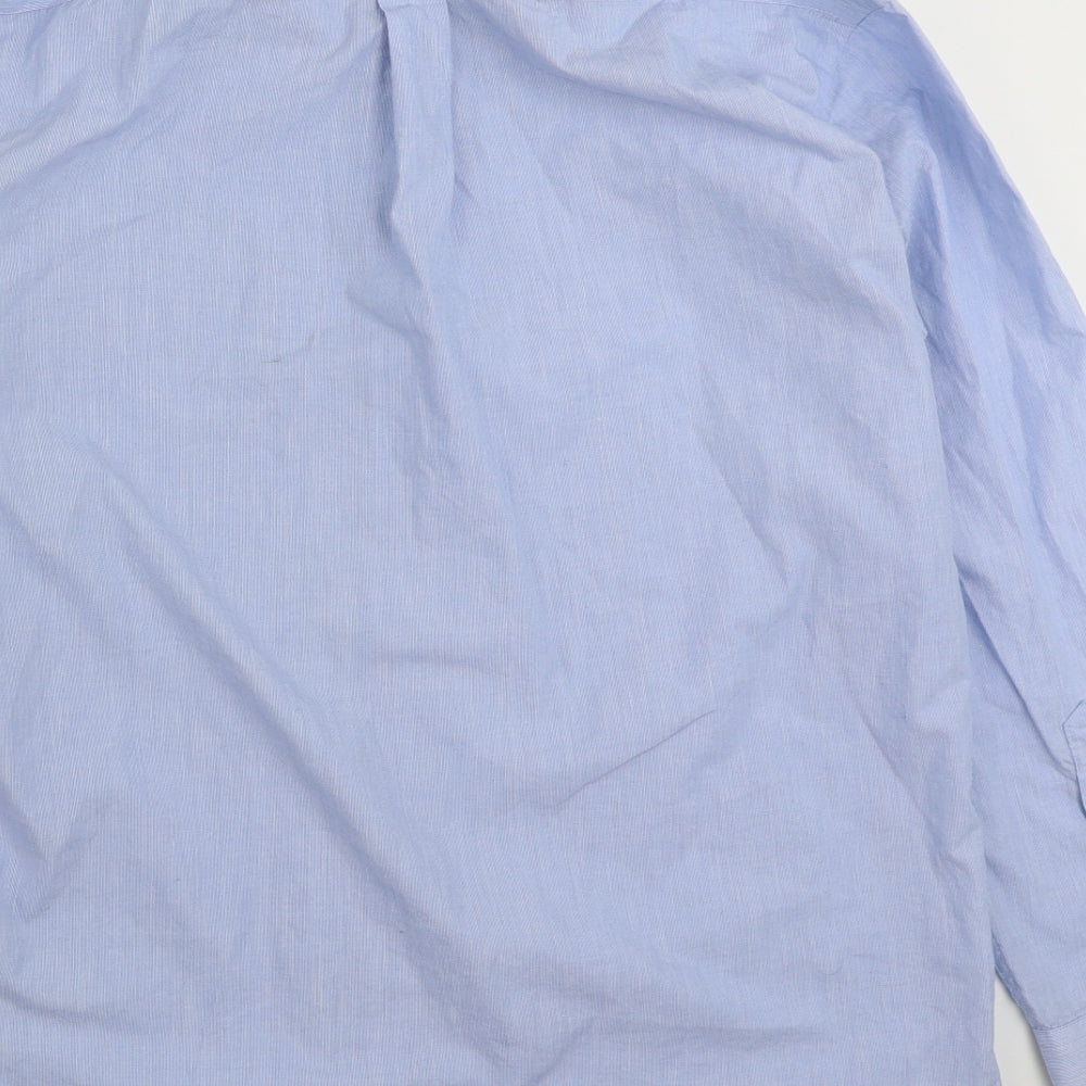 Mens UK Size 15.5 Dunnes Stores Blue  Button-Up Long Sleeve Casual Shirt