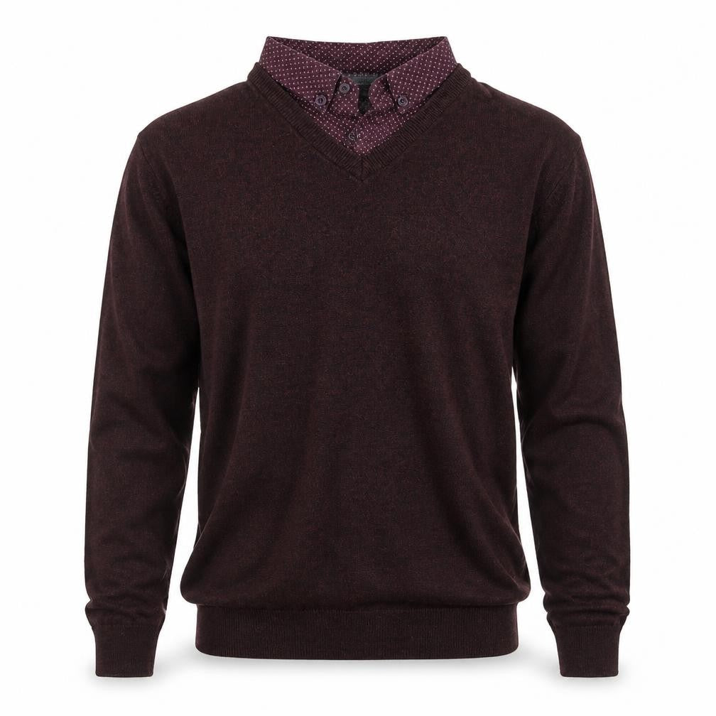 Cedarwood State Mens Purple Collared Cotton Pullover Jumper Size M