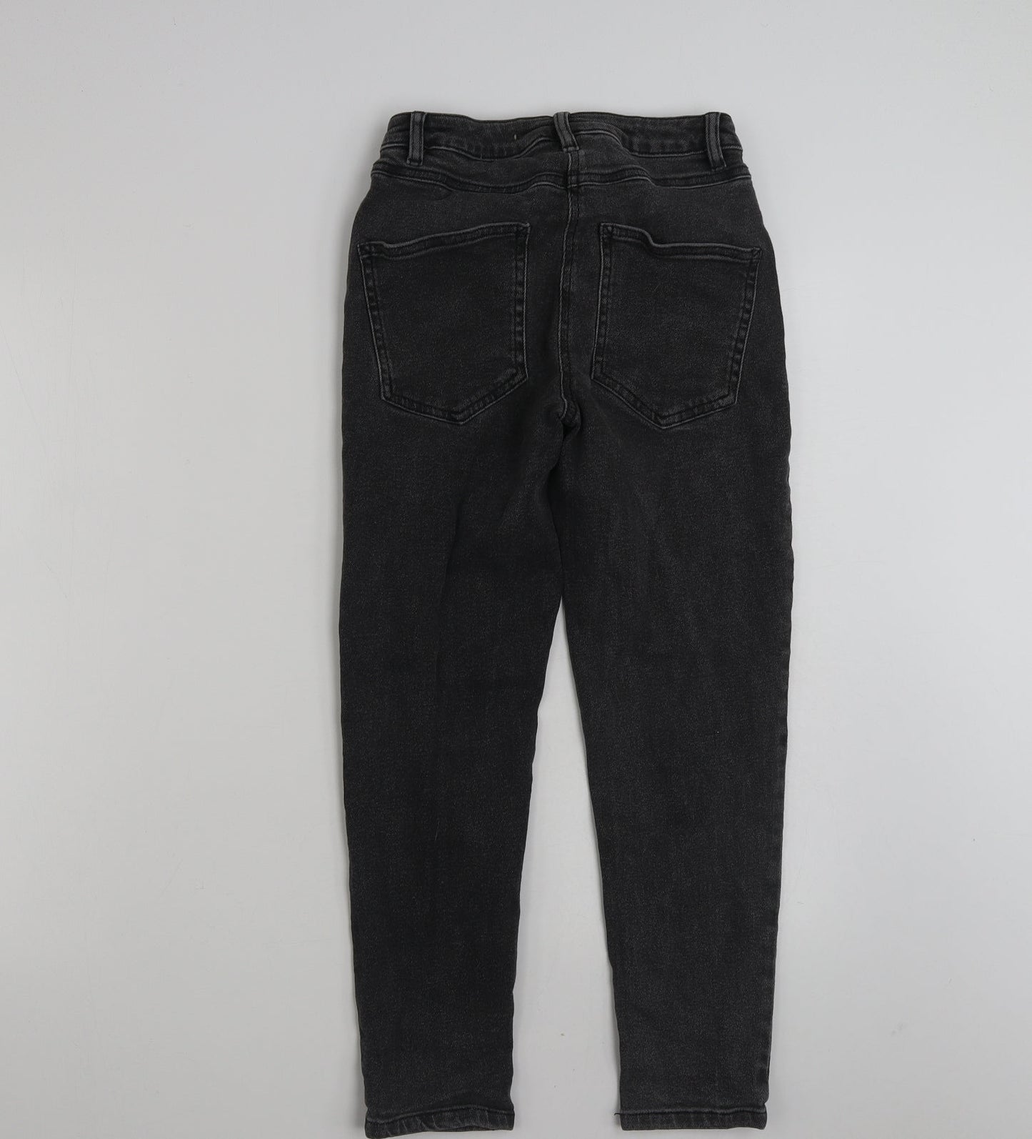Matalan Girls Grey  Cotton Straight Jeans Size 11 Years  Slim Zip - Distressed