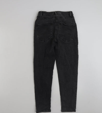 Matalan Girls Grey  Cotton Straight Jeans Size 11 Years  Slim Zip - Distressed