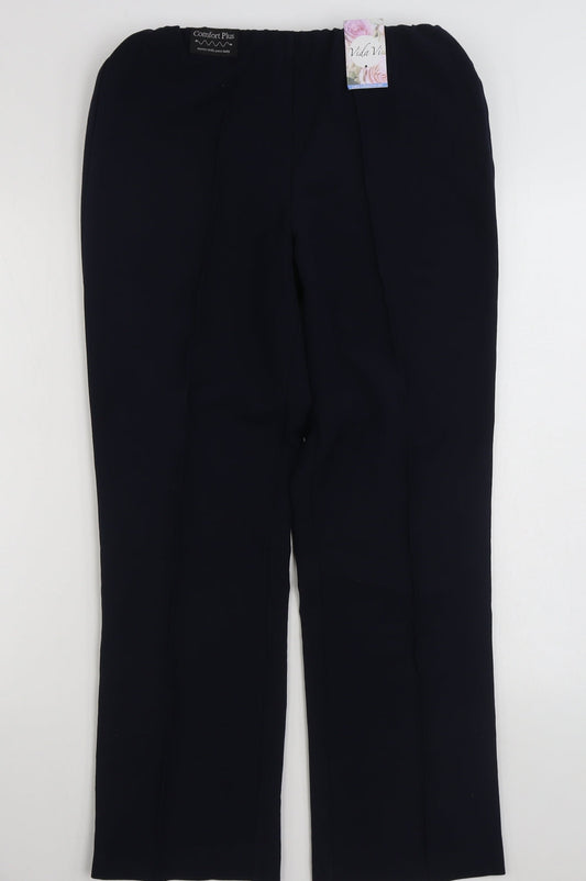 Womens UK Size 10 Vida Vi Regular Fit  Blue Trousers