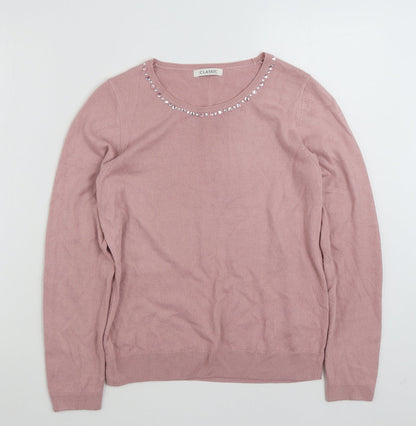 Womens UK Size 10 Marks and Spencer Pink Pullover Jumper