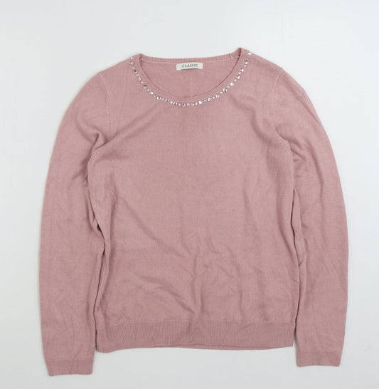 Womens UK Size 10 Marks and Spencer Pink Pullover Jumper