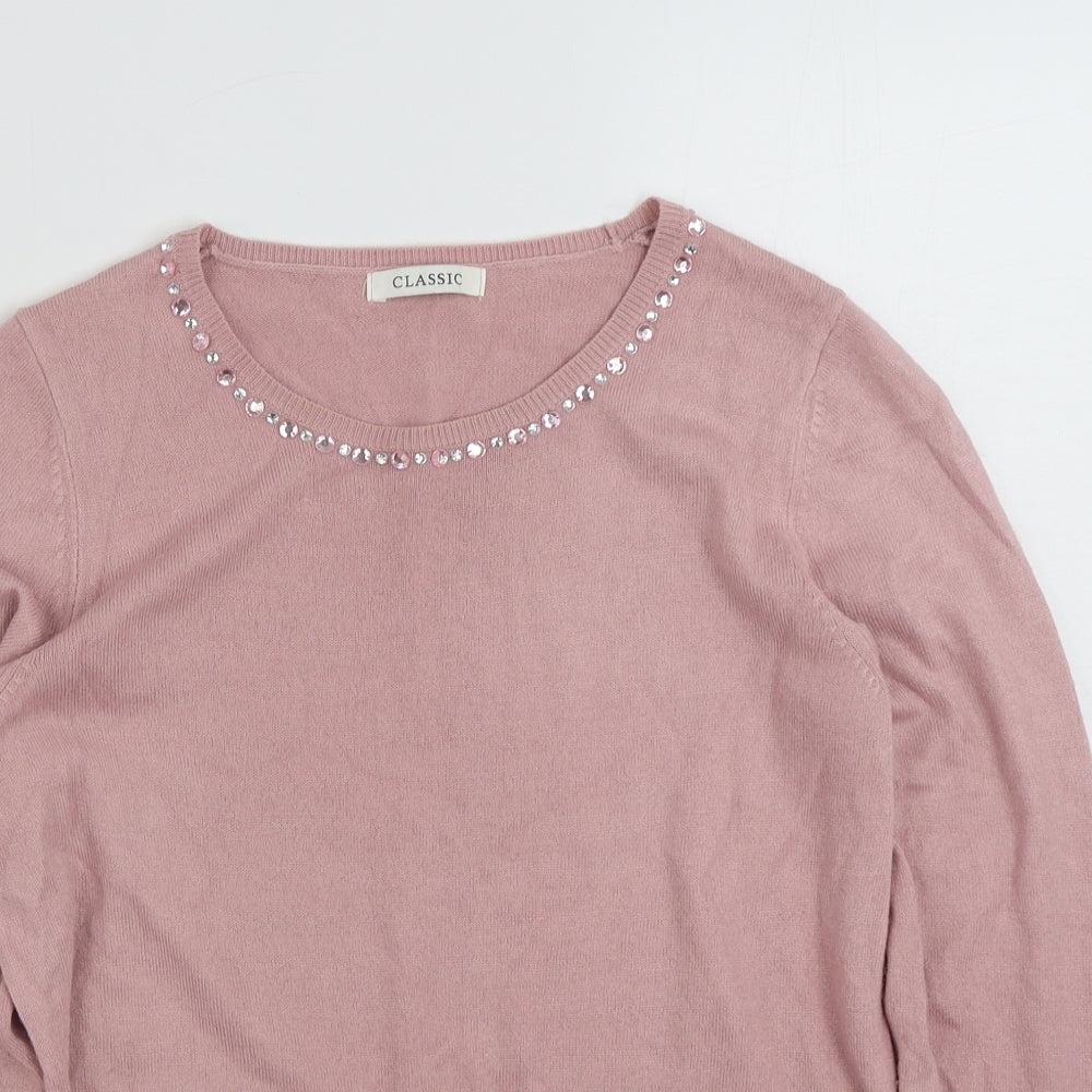 Womens UK Size 10 Marks and Spencer Pink Pullover Jumper