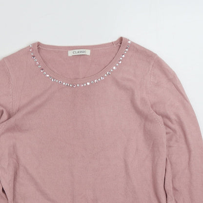Womens UK Size 10 Marks and Spencer Pink Pullover Jumper
