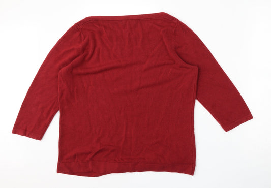 Womens UK Size 16 Papaya Red Pullover Jumper