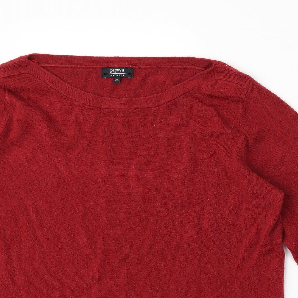 Womens UK Size 16 Papaya Red Pullover Jumper