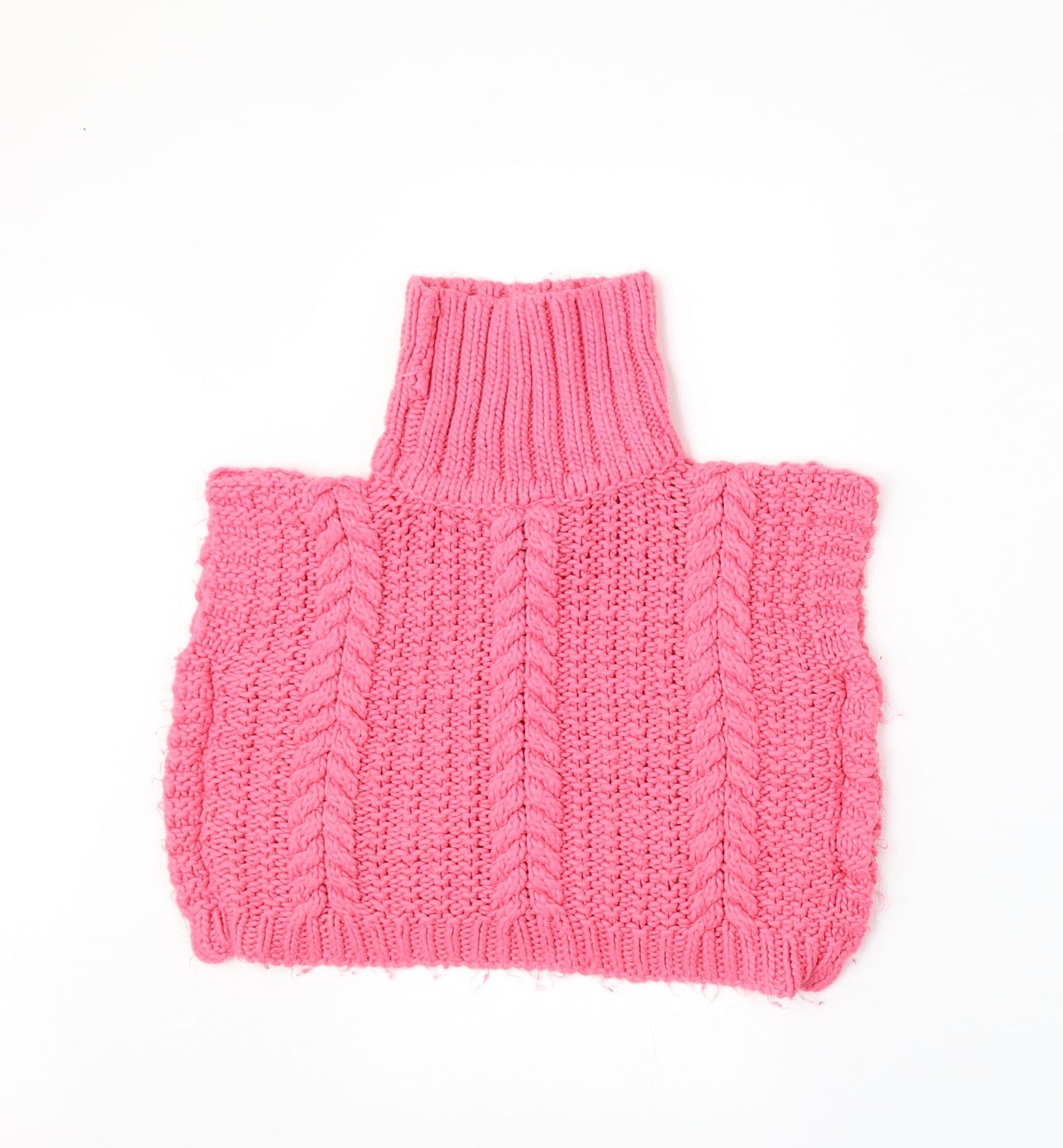 F&F Girls Pink High Neck  Acrylic Pullover Jumper Size 3 Years