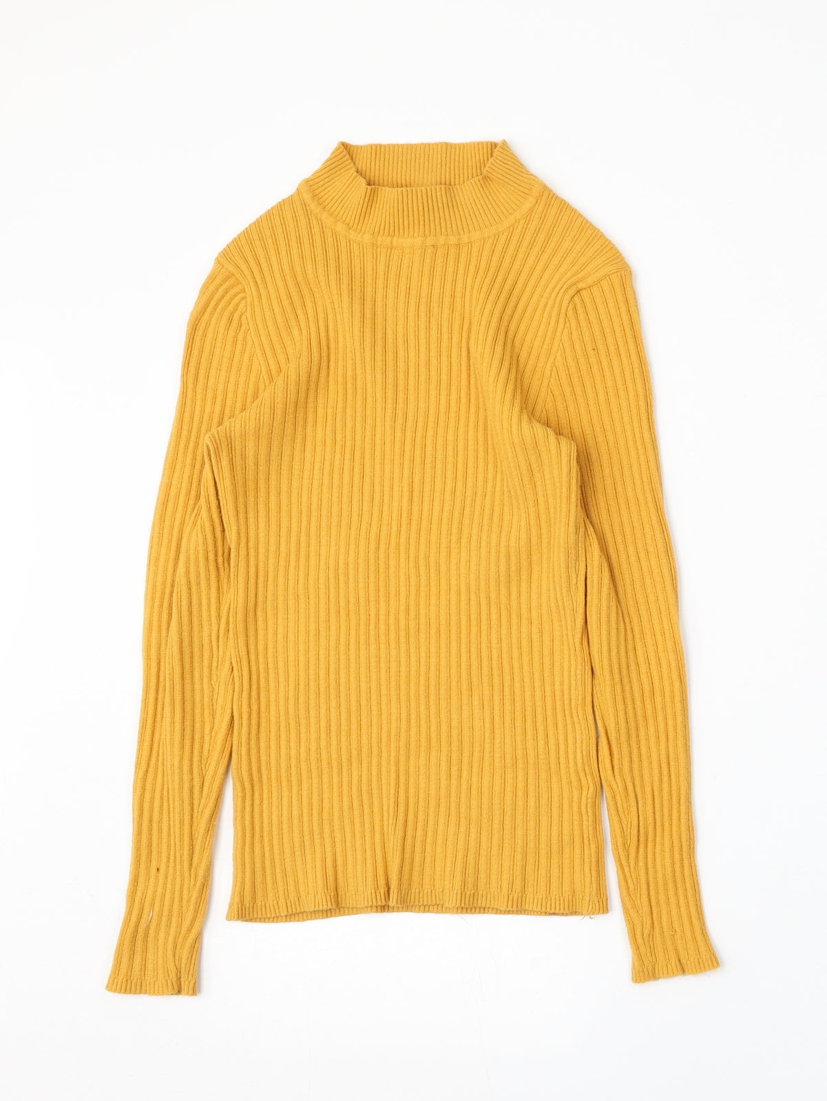 Primark Womens Yellow Mock Neck  Polyester Pullover Jumper Size M