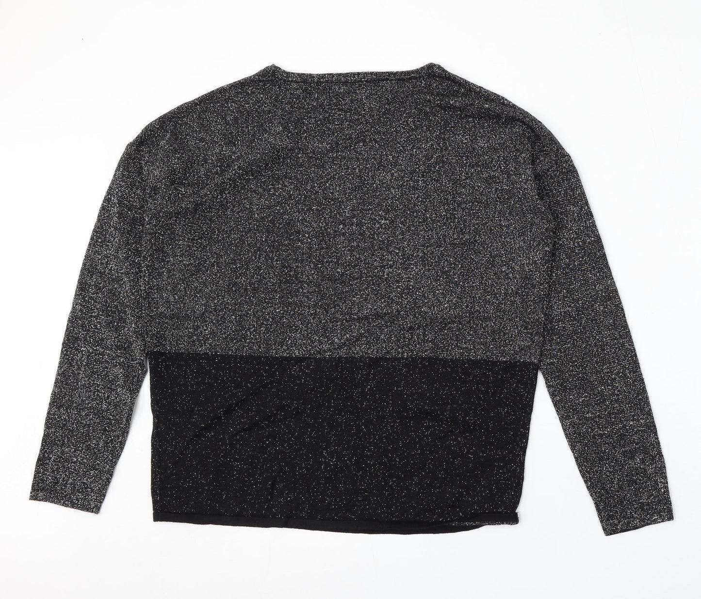TU Womens Black Round Neck  Viscose Pullover Jumper Size 10
