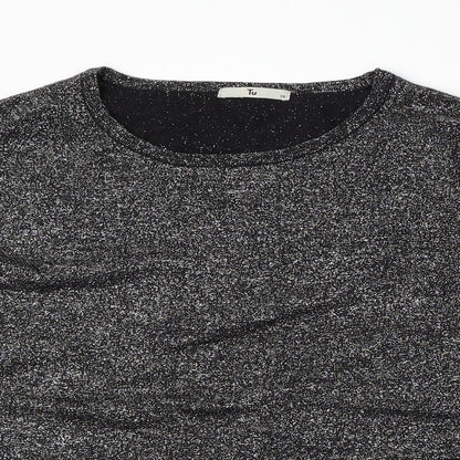 TU Womens Black Round Neck  Viscose Pullover Jumper Size 10