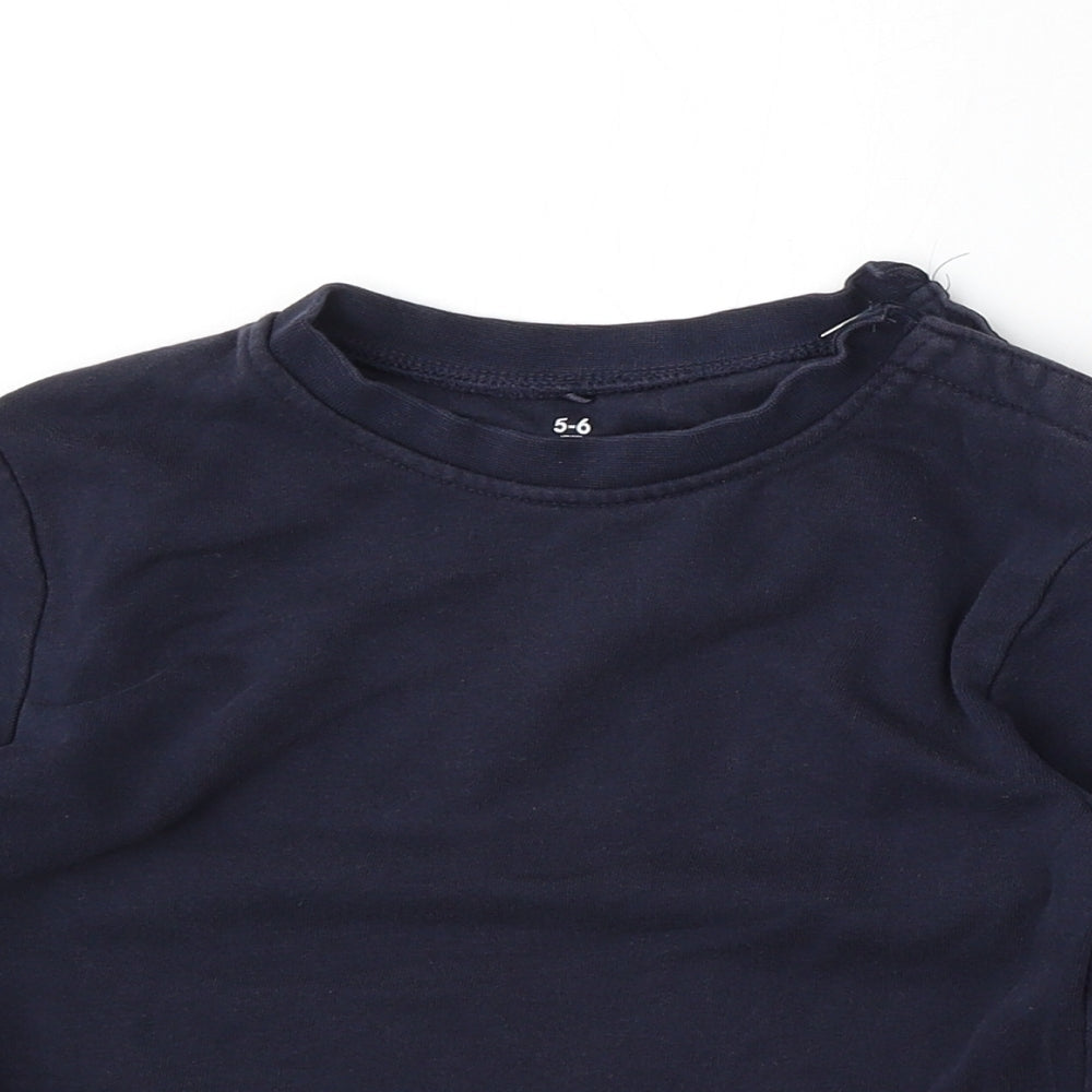 George Boys Blue  Cotton Pullover Sweatshirt Size 5-6 Years