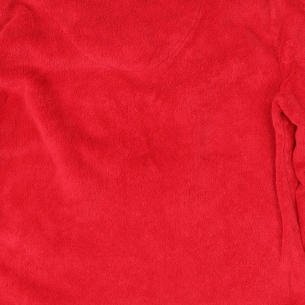 Brand and care label for Secret Possesions women’s red polyester top pyjama top, size S