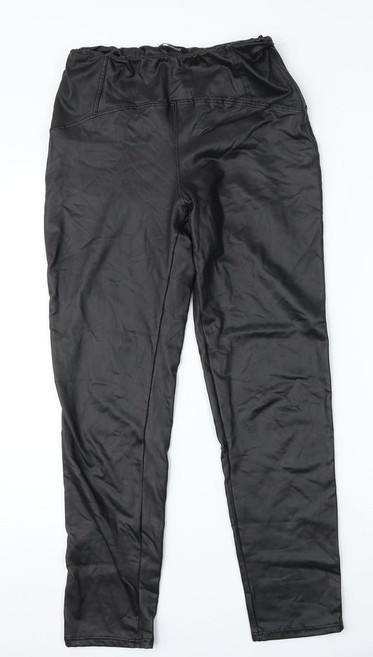Womens UK Size 28 Boohoo Regular Fit  Black Trousers