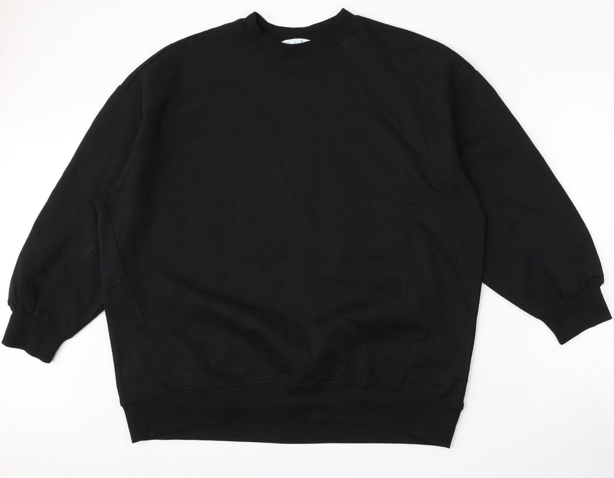 Additional front view of Primark women’s black polyester pullover sweatshirt, size UK 12