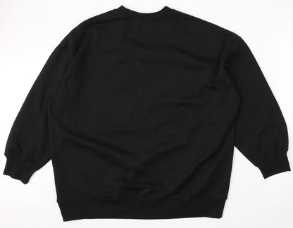 Back view of Primark women’s black polyester pullover sweatshirt, size UK 12