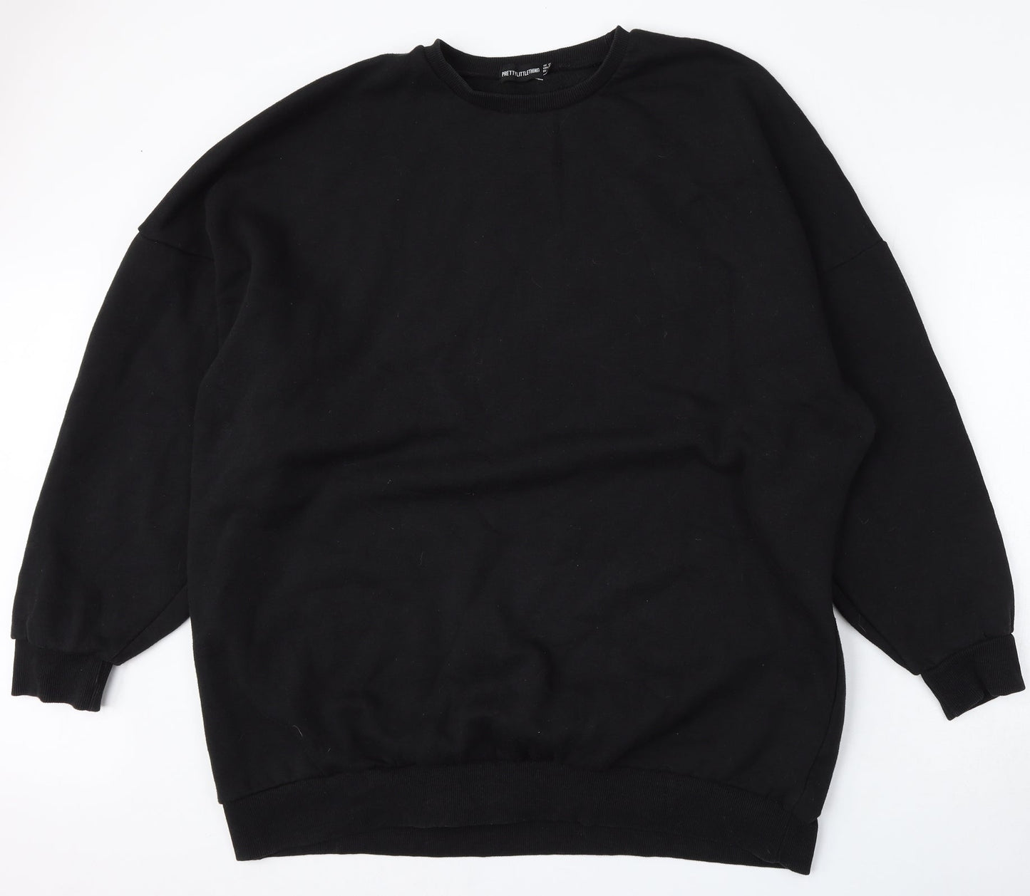 PRETTYLITTLETHING Womens Black  Polyester Pullover Sweatshirt Size 12   - New york