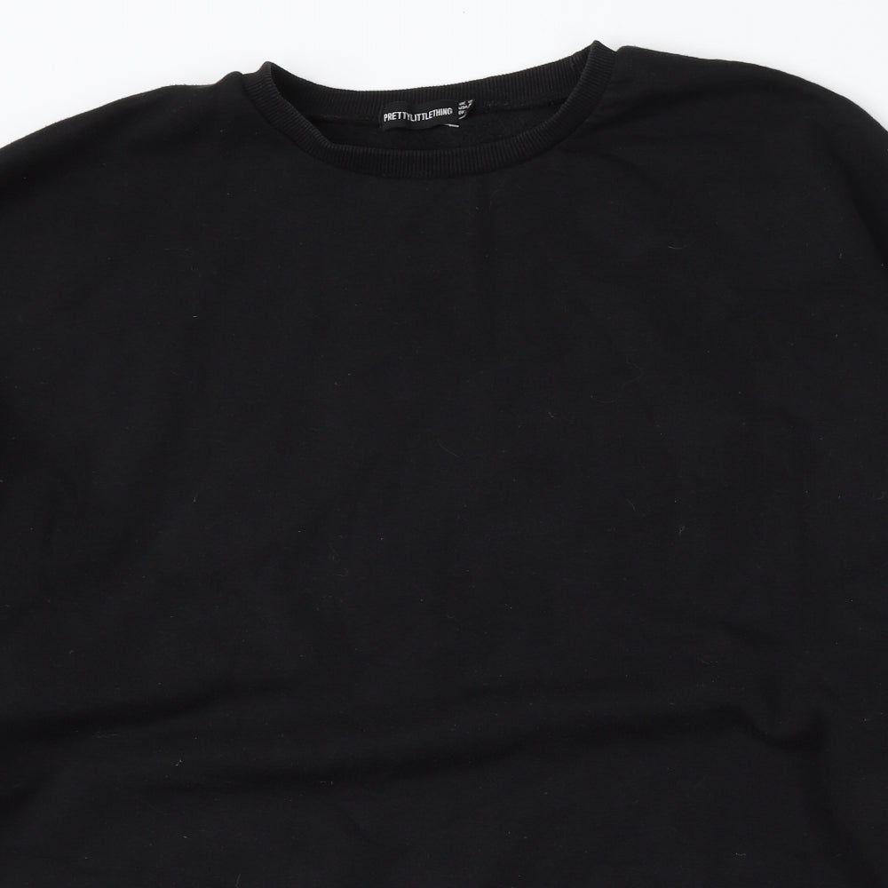 PRETTYLITTLETHING Womens Black  Polyester Pullover Sweatshirt Size 12   - New york
