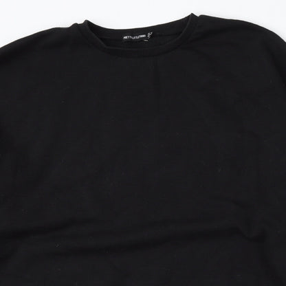 PRETTYLITTLETHING Womens Black  Polyester Pullover Sweatshirt Size 12   - New york