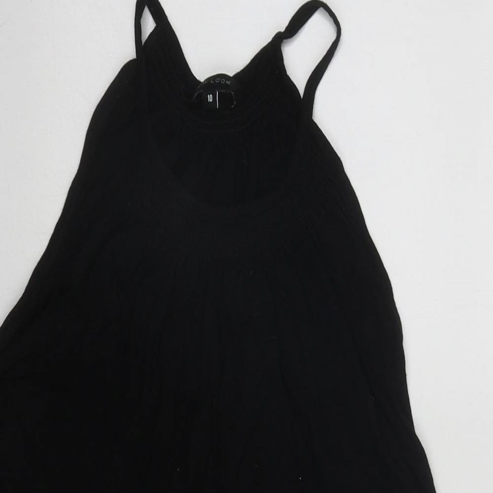 Womens UK Size 10 New Look Black Basic Tank