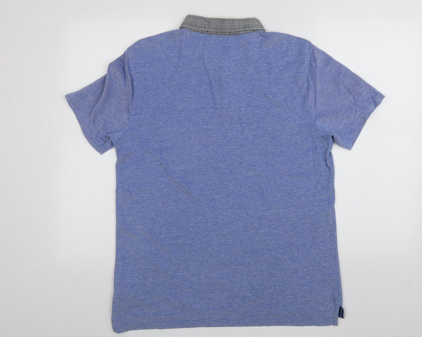 LE SHARK  Mens Blue  Cotton  Polo Size M Collared Button