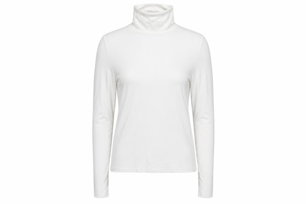 Front view of Divided women’s white roll neck viscose jumper, size S