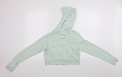 Divided Womens Green  Cotton Full Zip Hoodie Size S  Zip