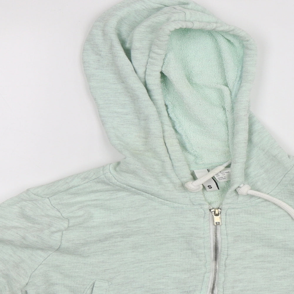 Divided Womens Green  Cotton Full Zip Hoodie Size S  Zip