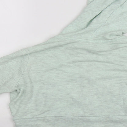 Divided Womens Green  Cotton Full Zip Hoodie Size S  Zip