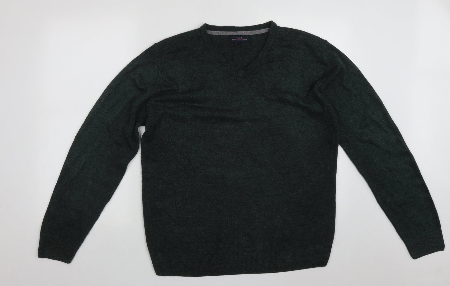 Matalan Mens Green V-Neck  Acrylic Pullover Jumper Size L