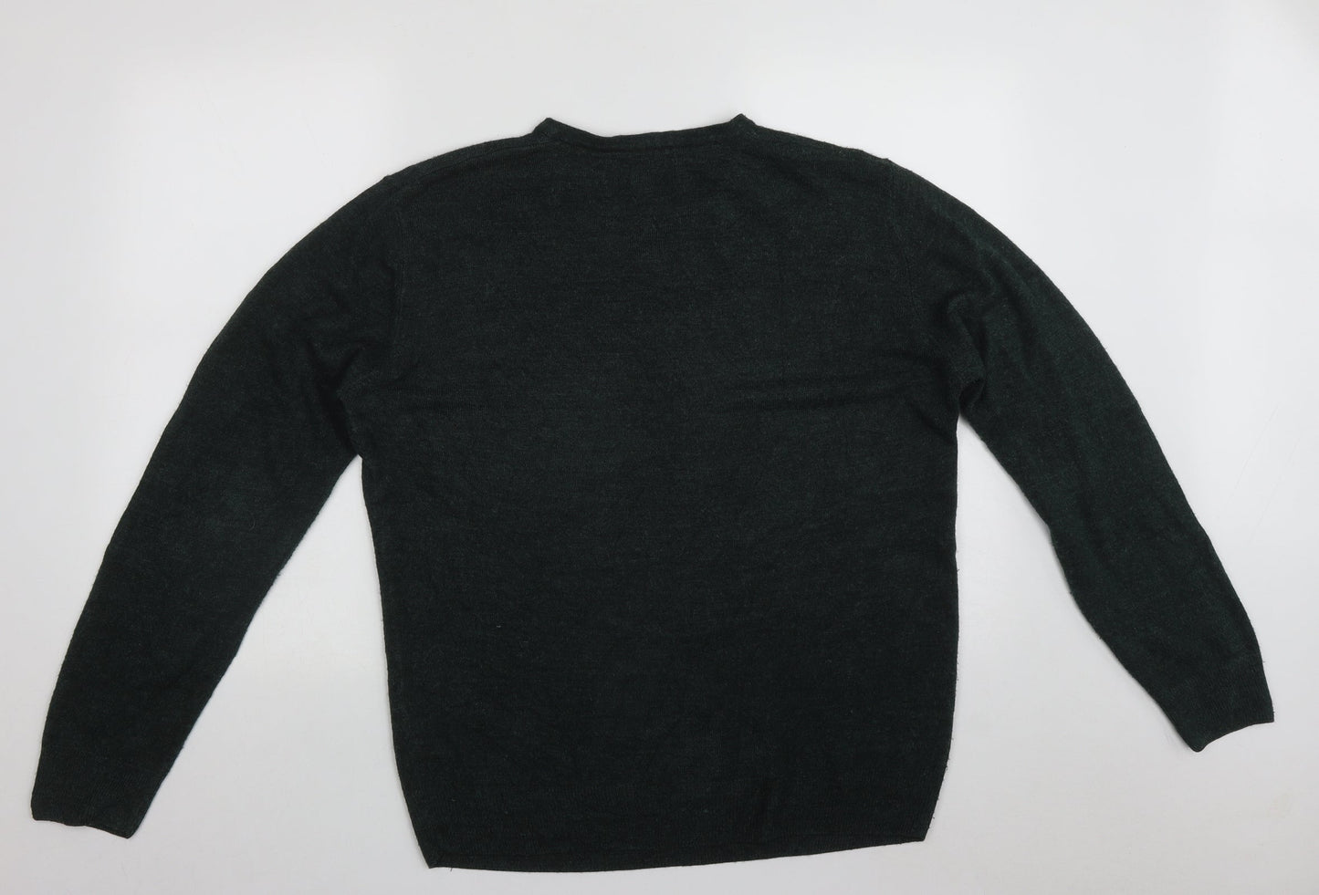 Matalan Mens Green V-Neck  Acrylic Pullover Jumper Size L