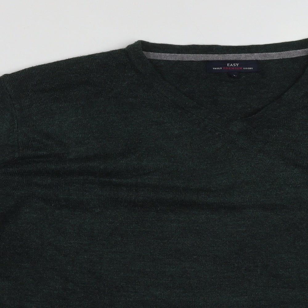 Matalan Mens Green V-Neck  Acrylic Pullover Jumper Size L