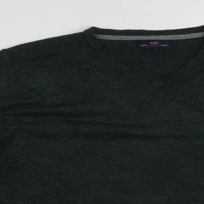 Matalan Mens Green V-Neck  Acrylic Pullover Jumper Size L