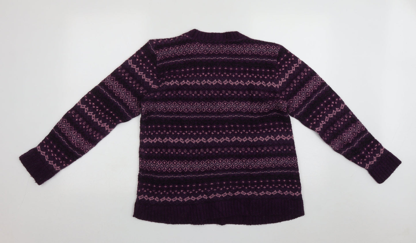 Womens UK Size L Pure &  Natural Purple Pullover Jumper