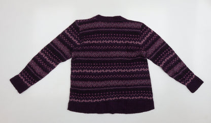 Womens UK Size L Pure &  Natural Purple Pullover Jumper