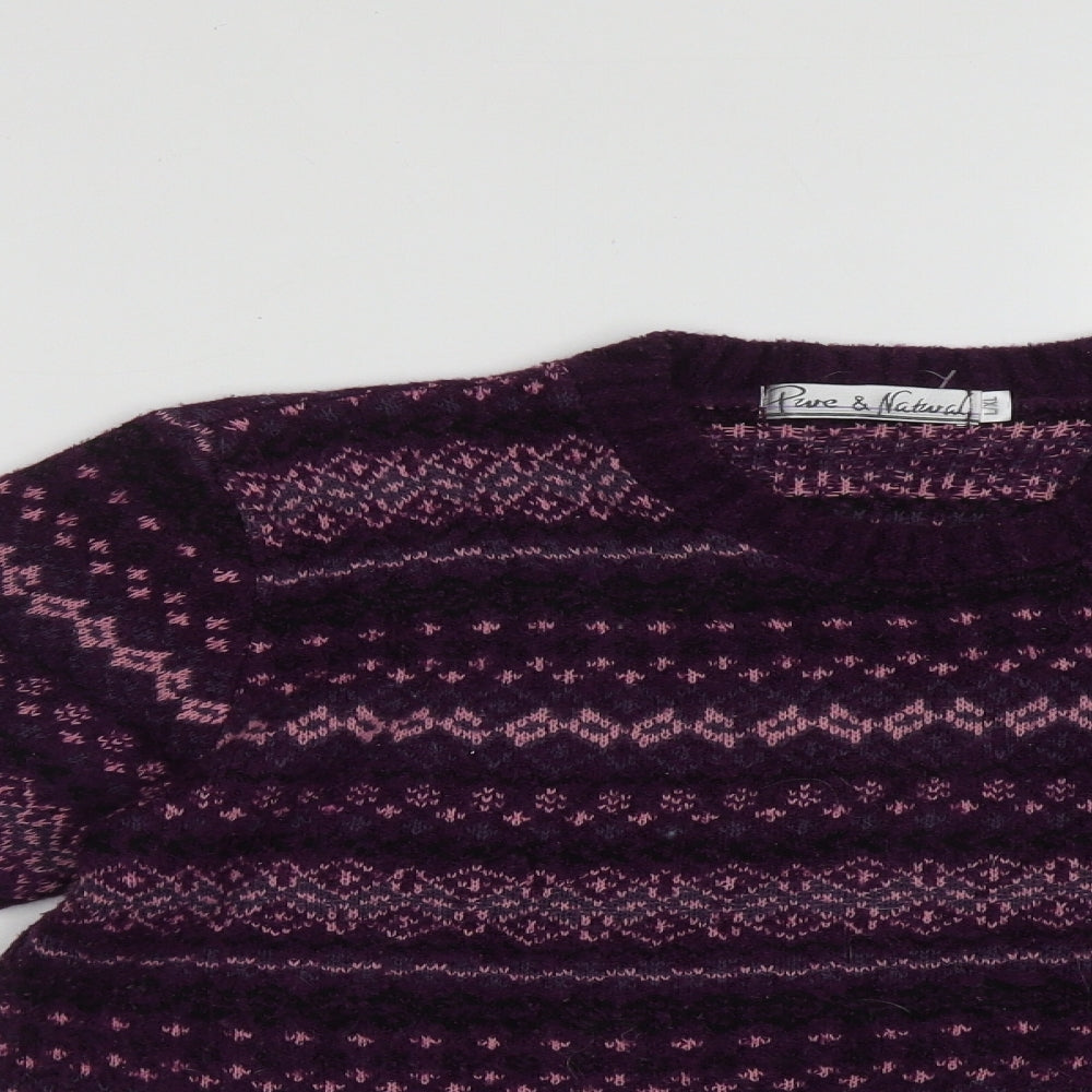 Womens UK Size L Pure &  Natural Purple Pullover Jumper
