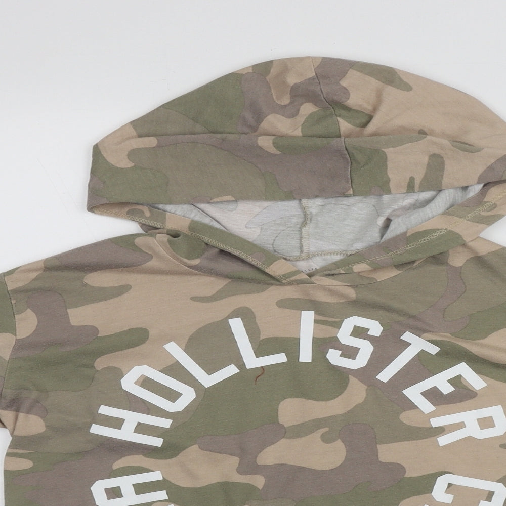 Hollister Womens Multicoloured Camouflage Cotton Pullover Hoodie Size S
