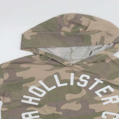 Hollister Womens Multicoloured Camouflage Cotton Pullover Hoodie Size S