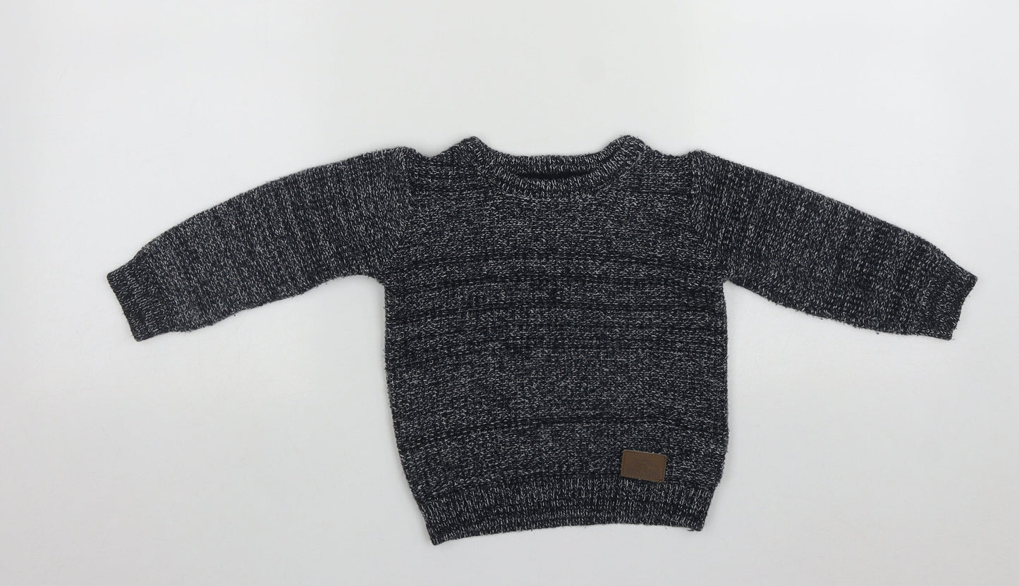 Little Rebel  Girls Blue Round Neck  Acrylic Pullover Jumper Size 2 Years