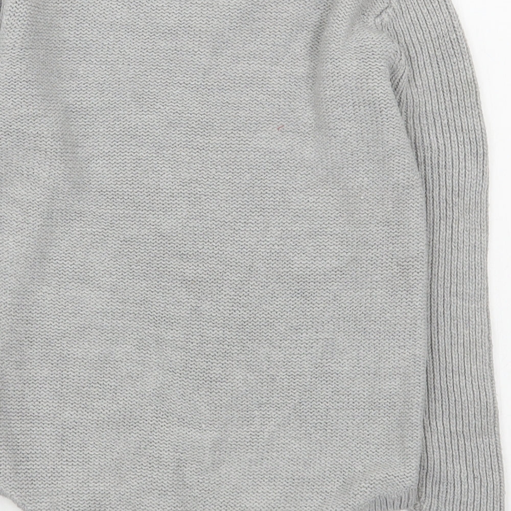 Pep&Co Girls Grey Round Neck  Acrylic Pullover Jumper Size 9-10 Years  Pullover